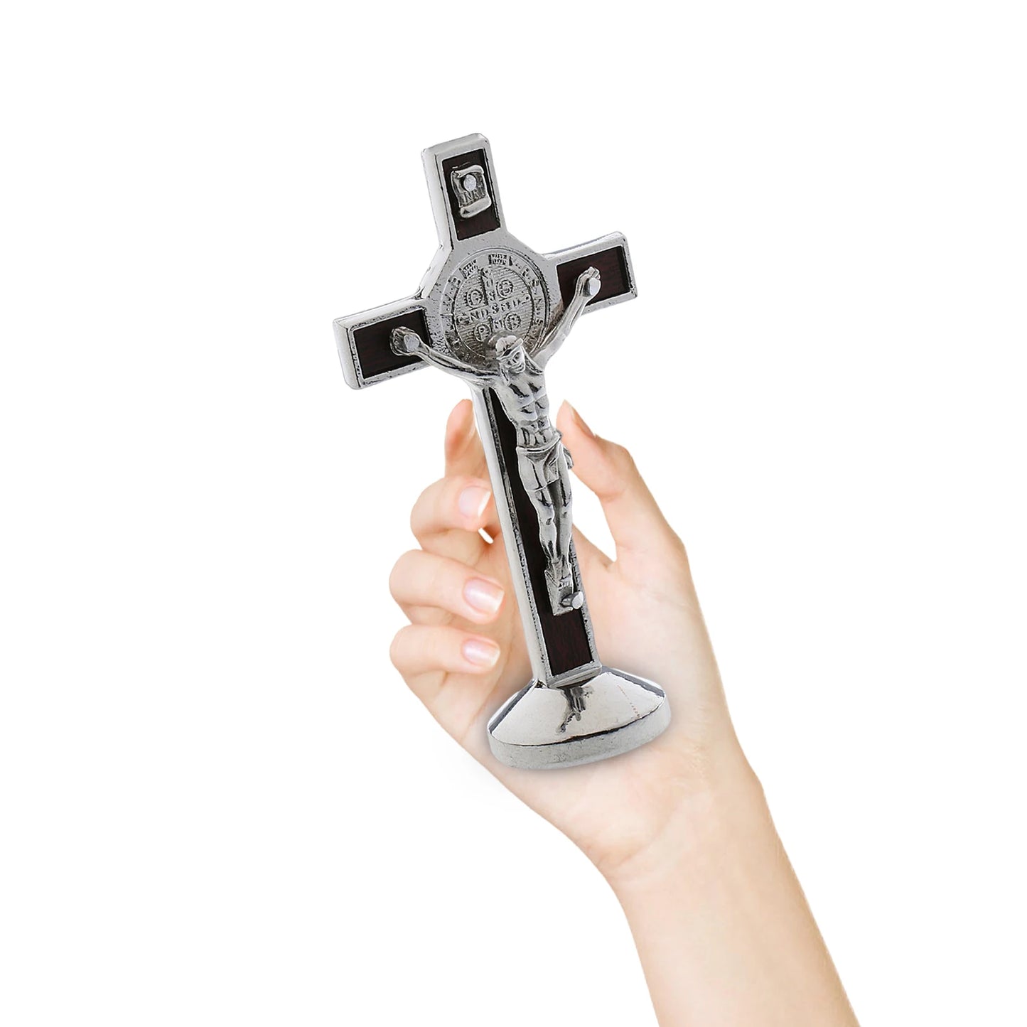 Kruzifix aus Metall zum stehen 9 cm