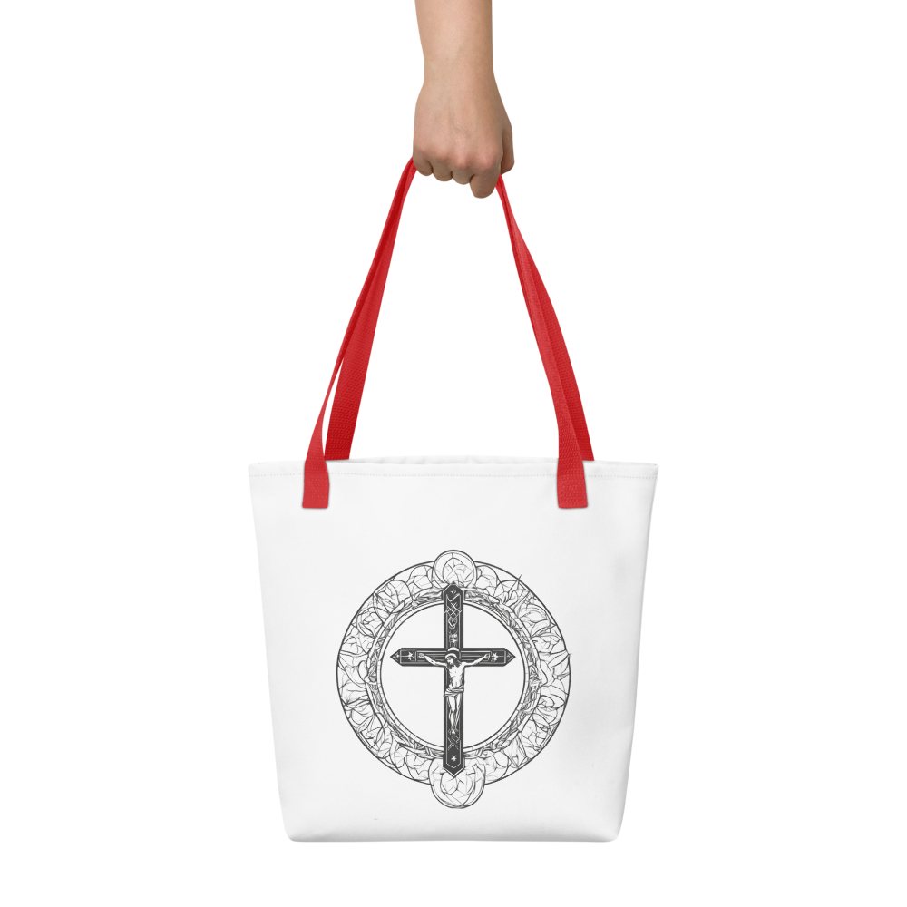 Stofftasche weiß Jesus Kreuz