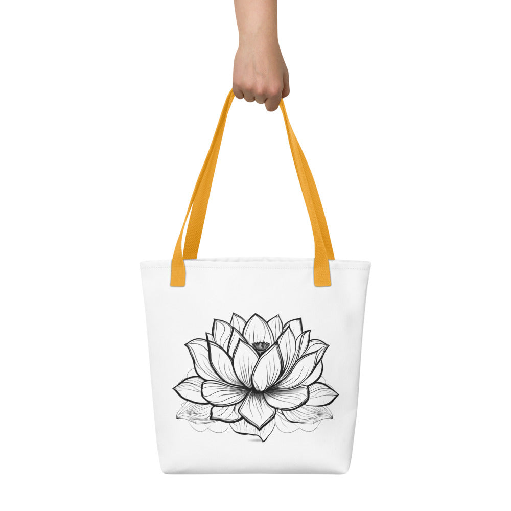 Stofftasche weiß Lotusblüte