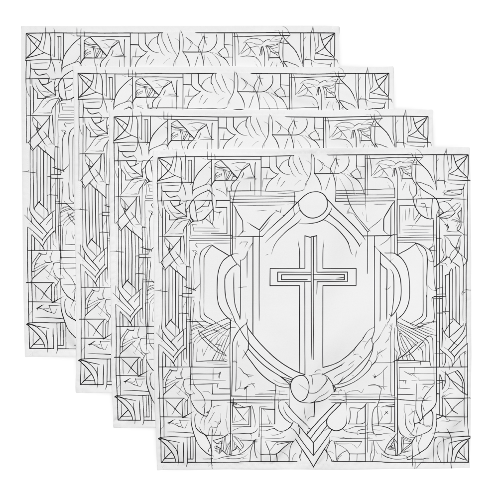 Stoffservietten 4er Set Kreuz im Mosaik