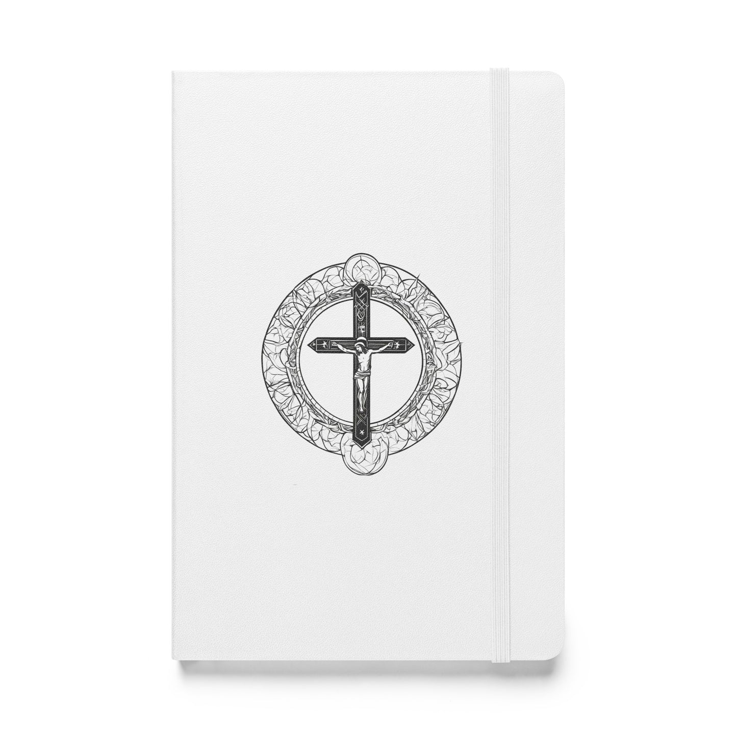 Hardcover Notizbuch weiß Jesus Kreuz
