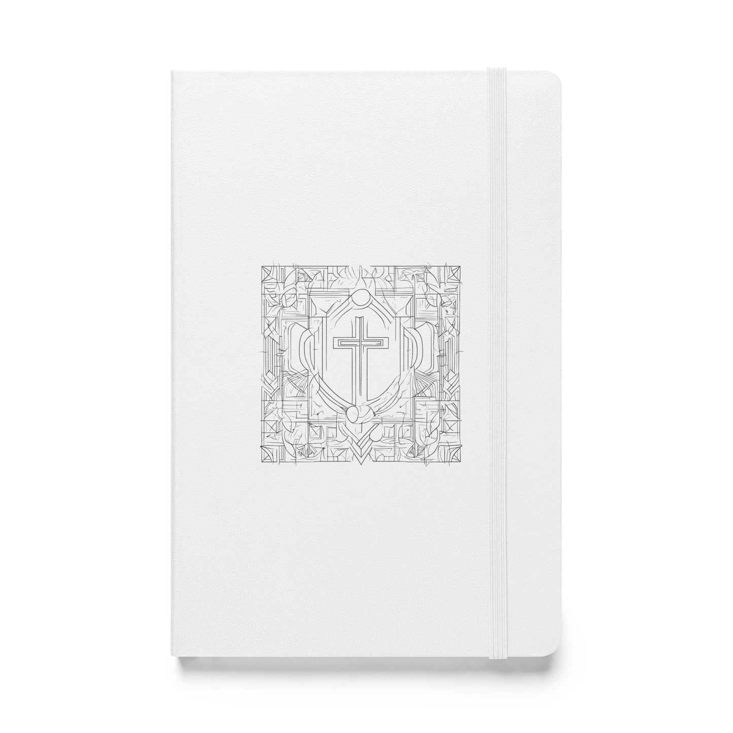 Hardcover Notizbuch weiß Kreuz im Mosaik
