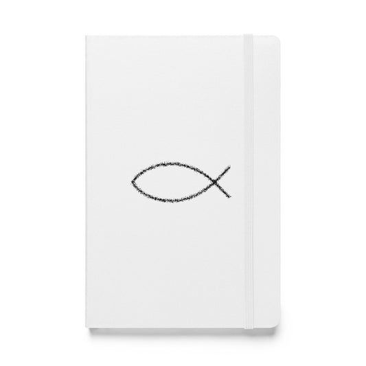 Hardcover Notizbuch weiß Fisch