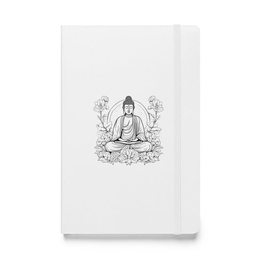 Hardcover Notizbuch weiß Buddha im Kreis