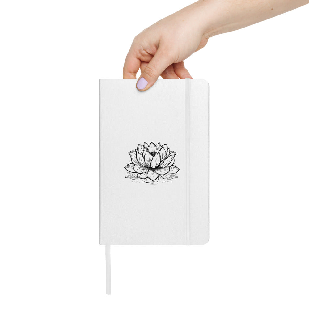 Hardcover Notizbuch weiß Lotusblüte