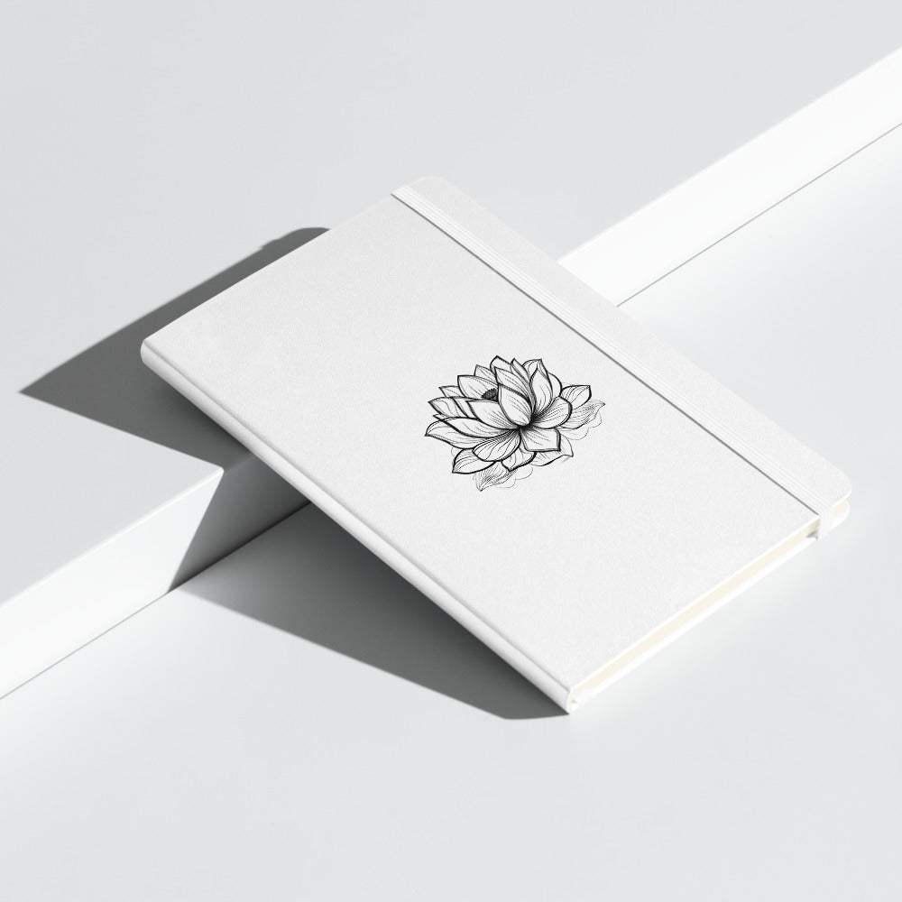 Hardcover Notizbuch weiß Lotusblüte